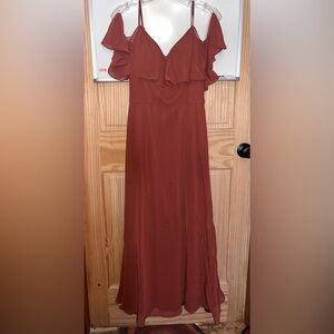 Elegant Rust Women's Dress